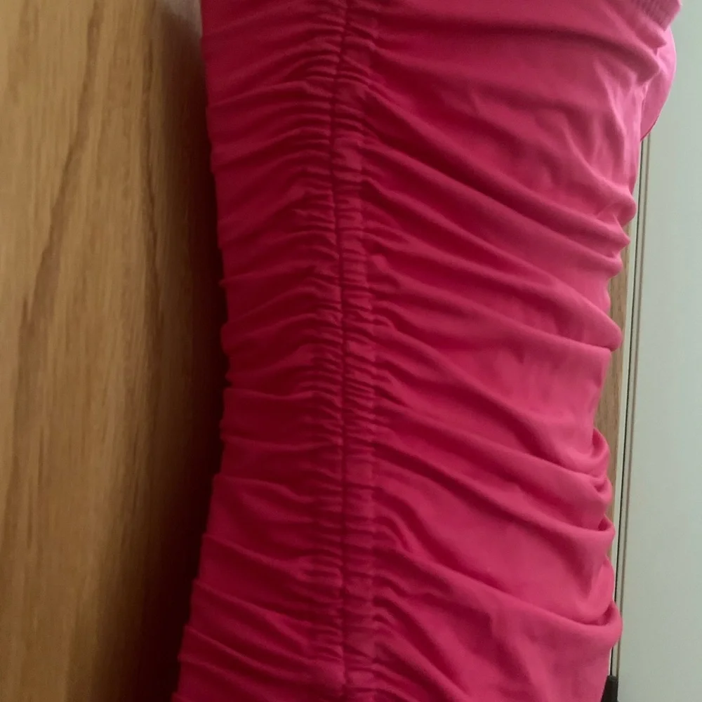 DKNY Hot Pink Halter Swimsuit With Ruching Small - Picture 5 of 8